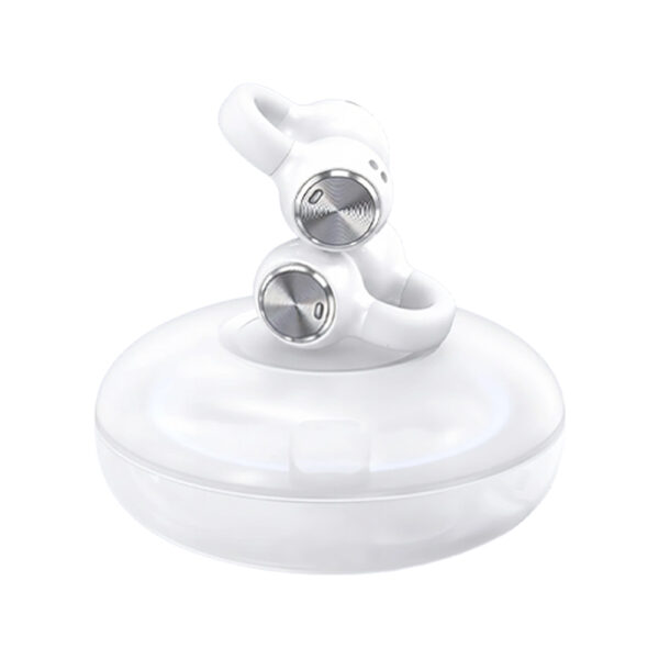 Open Ear Earbuds, Clip on Ear Buds with HD Sound,80H Play Bluetooth 5.3 Wireless Headphones,IPX5 Waterproof Earbuds Comfortable Lightweight Workout Headphones for Gym（White）