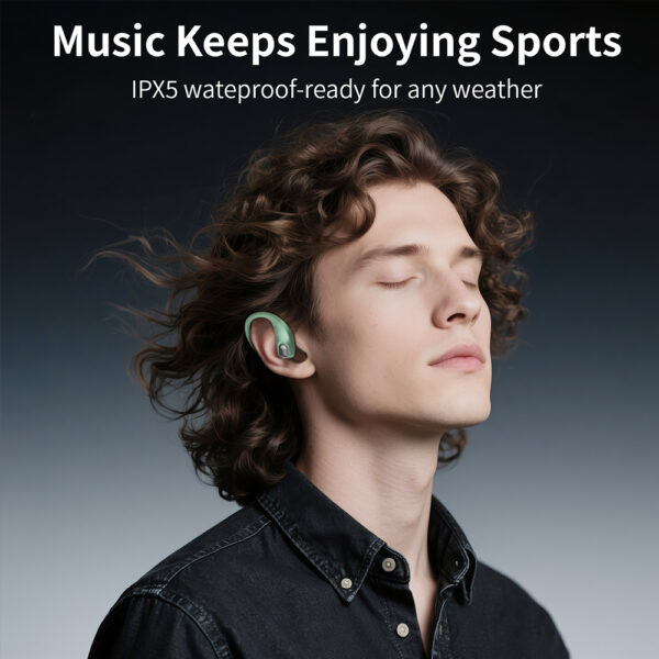 GALAAL Wireless Sport Earbuds Bluetooth Headphones,Lightweight Earbuds with Ear Hooks,Bluetooth5.4 Wireless Earphones,30H Playtime, IPX4 Waterproof Running Headphones for Gym(Green)